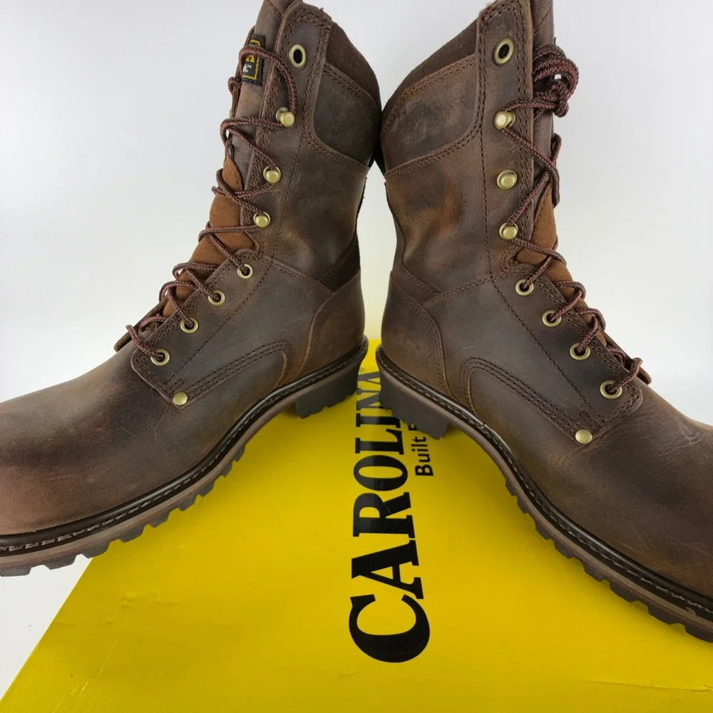 Carolina CA8508 Men 9 Inch Broad Toe Insulated‎ Waterproof Logger Boots 10 2E